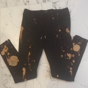 Black and Orange Splatter Joggers